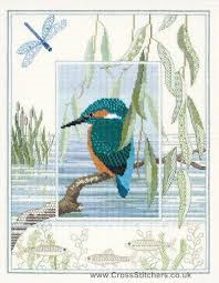 Kingfisher in Cross Stitch